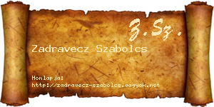 Zadravecz Szabolcs névjegykártya